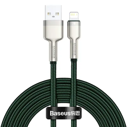 Cablu de date Baseus 6953156202313, USB - Lightning, 2 m, Verde