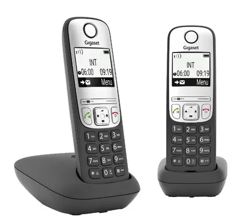 Telefon DECT fara fir Gigaset A690 Duo, Caller ID (Negru)