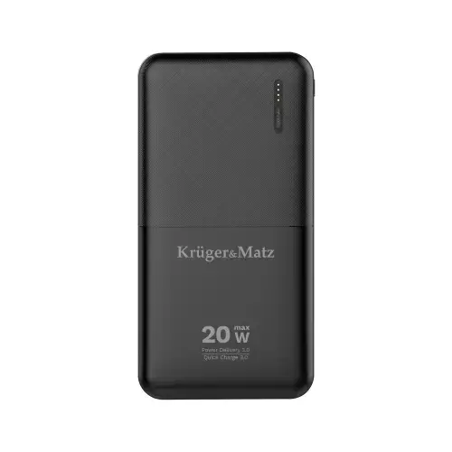 Acumulator extern Kruger&Matz KM0904, 10000 mAh, functie QC si PD, 1 x USB-C, 1 x USB-A