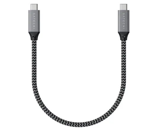 Cablu de date Satechi ST-U4C25M, USB Type-C, 100W, 25 cm (Gri)