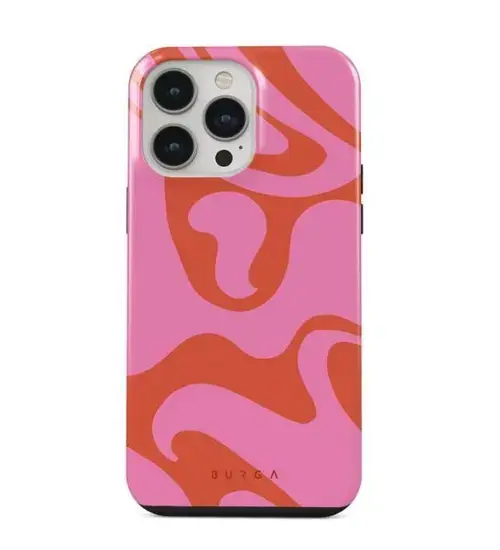 Protectie spate Burga Dual Layer Ride the Wave pentru Apple iPhone 14 Pro Max (Mov/Rosu)