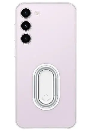 Protectie Spate Samsung EF-XS916CTEGWW pentru Samsung Galaxy S23+, Suport tip inel (Transparent)