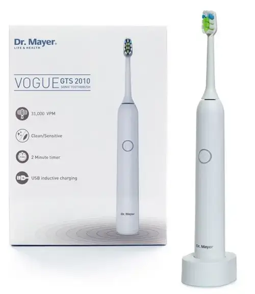 Periuta electrica sonica Dr. Mayer GTS2010, Incarcare USB, 31000 Vibratii/min, Cronometru inteligent (Alb)