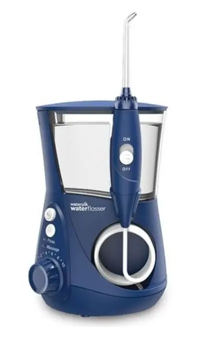 Irigator bucal Waterpik Aquarius WP-663, 7 Capete, 2 Moduri de curatare, Cronometru (Albastru)