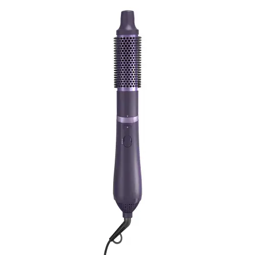Perie cu aer cald Philips Seria 3000 BHA305/00, 800W, Tehnologie cu ioni, 3 accesorii, Diametru perie 38mm, Setare temperatura de ingrijire, Infuzata cu cheratina (Negru/Mov)