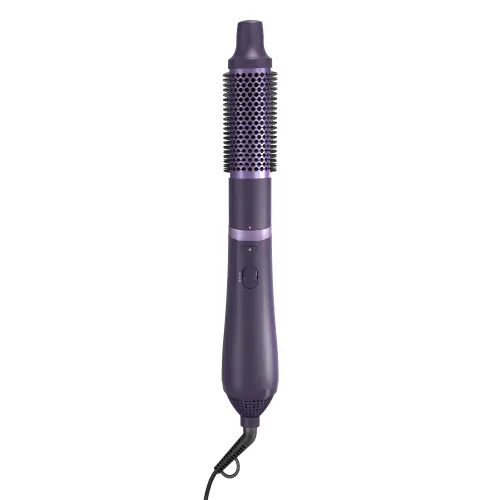 Perie cu aer cald Philips Seria 3000 BHA305/00, 800W, Tehnologie cu ioni, 3 accesorii, Diametru perie 38mm, Setare temperatura de ingrijire, Infuzata cu cheratina (Negru/Mov)