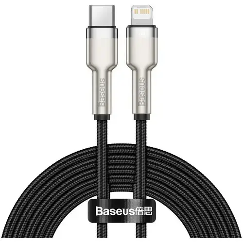 Cablu de date Baseus Cafule Series, Type-C la Lightning (Negru)
