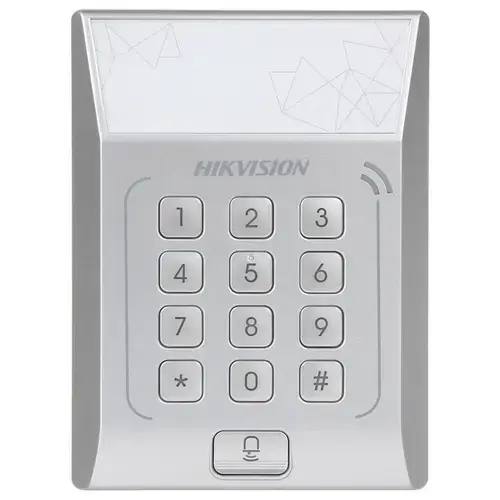 Cititor standalone cu tastatura si card de proximitate Hikvision DS-K1T801M