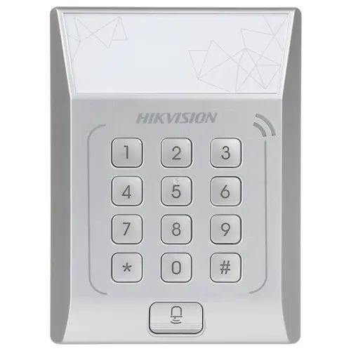 Cititor standalone cu tastatura si card de proximitate Hikvision DS-K1T801M