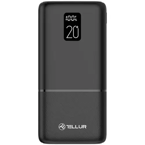 Baterie externa Tellur Boost Pro PD202, 20000mAh, 2xQC3.0 22.5W + PD 20W, LCD display (Negru)