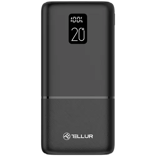 Baterie externa Tellur Boost Pro PD202, 20000mAh, 2xQC3.0 22.5W + PD 20W, LCD display (Negru)
