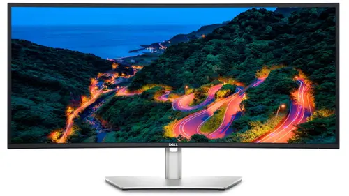 Monitor IPS LED Dell 34inch U3423WE, WQHD (3440 x 1440), HDMI, DisplayPort, Ecran curbat, Boxe (Argintiu)