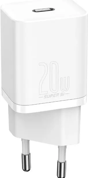 Incarcator Retea USB Baseus Super Si CCSUP-B02, 20W, 1 X USB Type-C (Alb)