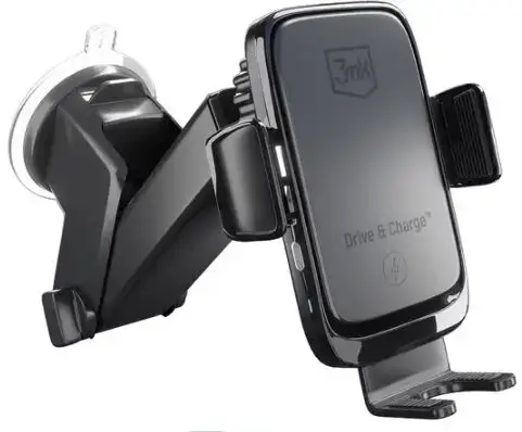 Suport Auto 3MK Drive & Charge, Incarcare Wireless, Quick Charge, 15W, (Negru)