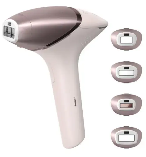 Epilator IPL Philips Lumea Seria 9900 BRI977/00, Senzor Smartskin, Tehnologie SenseIQ, Conectare la aplicatie cu functii Skin AI, Utilizare cu sau fara fir, 450.000 impusuri (Rose Gold)