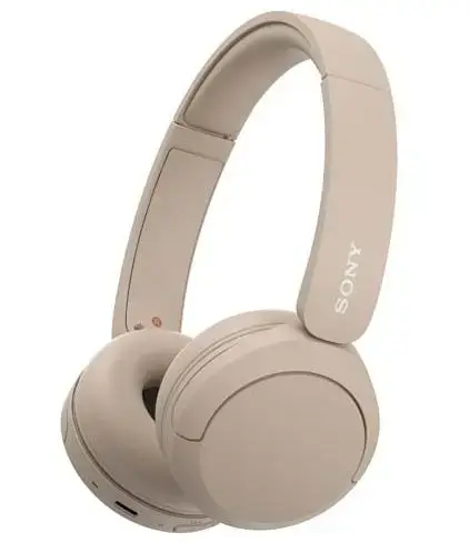 Casti Stereo Sony WH-CH520C, Wireless, Bluetooth, Microfon, Multipoint connection, Quick Charge, Autonomie 50 ore (Bej)