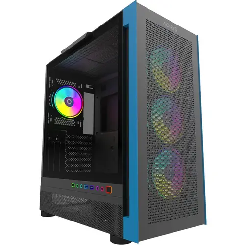 Carcasa Aqirys Sargas Mid Tower, panou lateral tempered glass, fan controller integrat (Negru)