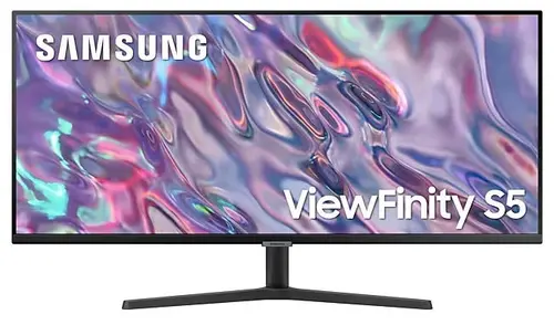 Monitor VA LED Samsung ViewFinity S5 34inch S50, WQHD (3440 x 1440), HDMI, DisplayPort, AMD FreeSync, 100 Hz (Negru)