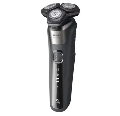 Aparat de ras PHILIPS Shaver Series 5000 S5887/30, Acumulator, Autonomie 60 min, SkinIQ (Negru/Gri)