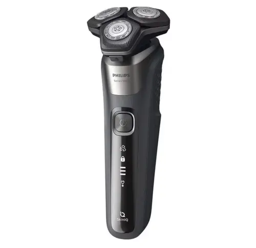 Aparat de ras PHILIPS Shaver Series 5000 S5887/30, Acumulator, Autonomie 60 min, SkinIQ (Negru/Gri)