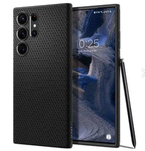 Husa Protectie Spate Spigen Liquid Air ACS05614 pentru Samsung Galaxy S23 Ultra S918 (Negru)