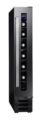 Vitrina de vinuri incorporabila Candy CCVB 15/1, Capacitate 7 sticle, Clasa G, Control Digital, Iluminare LED (Negru)
