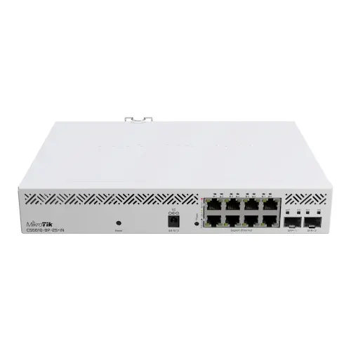 Switch Mikrotik, Cloud Smart CSS610-8P-2S+IN, 8x Porturi Gigabit RJ45 POE AT/AF, 2x Porturi SFP+, SwOS