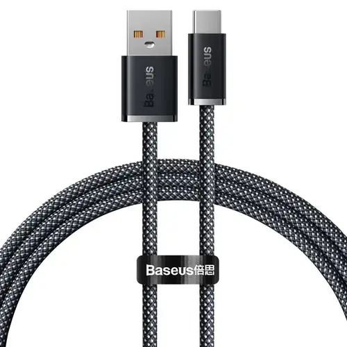 Cablu de date Baseus Dynamic Series CALD000616, USB la USB Type-C, 100W, 1m (Gri)