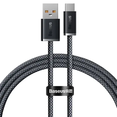Cablu de date Baseus Dynamic Series CALD000616, USB la USB Type-C, 100W, 1m (Gri)
