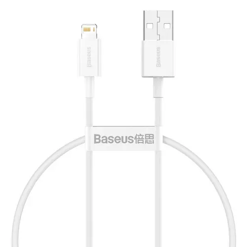 Cablu de date Baseus Superior Series CALYS-02, USB la Lightning, 2.4A, 0.25m (Alb)