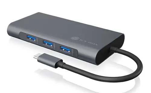 Hub USB Raidsonic IB-DK4040-CPD, 10 in 1, USB Type-C, HDMI/VGA (Gri)