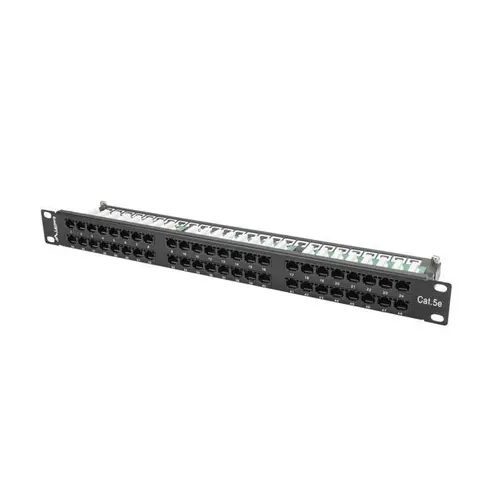 Patch Panel 48 port 1U, cat. 5e, Lanberg (Negru)