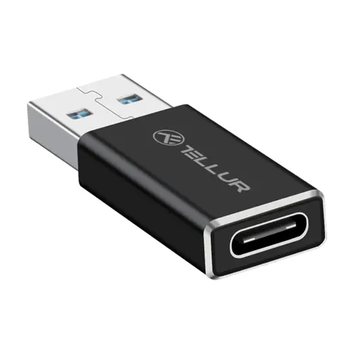 Adaptor Tellur USB-A tata la USB-C mama, aluminiu