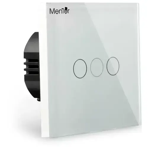 Intrerupator touch triplu Smart wireless Mentor ES044 WiFi 3x600W 10A cu NUL