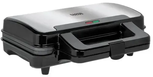Aparat pentru preparat waffle Teesa TSA3225, 1000 W, 2 felii (Negru/Inox)