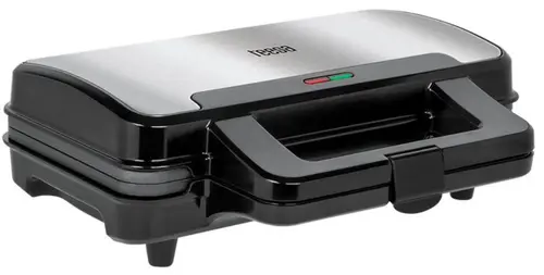 Aparat pentru preparat waffle Teesa TSA3225, 1000 W, 2 felii (Negru/Inox)