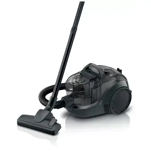 Aspirator fara sac Serie 4 Bosch BGC21X300, Tehnologie Power AirCycle, filtru HEPA 13, 2 litri, 550 W, 10 ani garantie motor, consum anual de energie: 25.8 kWh/an, Negru