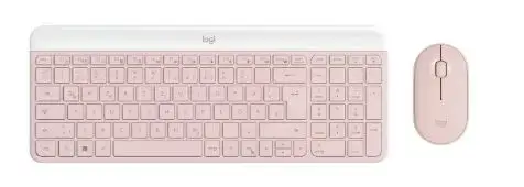 Kit wireless tastatura si mouse Logitech MK470, USB, Layout US INT (Roz)