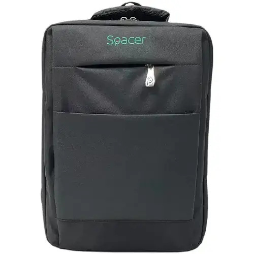 Rucsac Spacer New York pentru laptop 17inch, compartiment laptop si compartiment calatorie, buzunar frontal, compartiment travel,  waterproof, poliester, Negru