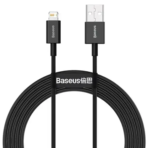 Cablu pentru incarcare si transfer de date Baseus Superior, USB/Lightning, 2.4A, 1m, Negru