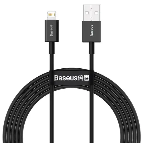 Cablu pentru incarcare si transfer de date Baseus Superior, USB/Lightning, 2.4A, 1m, Negru