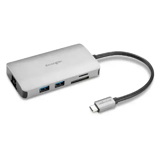 Docking Station Kensington K33820WW, USB Type-C, HDMI 4K, 3x USB 3.2, Cititor card, Ethernet (Argintiu)
