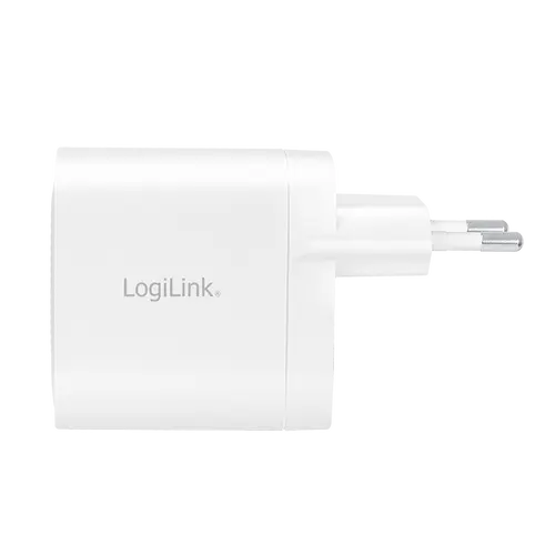 Alimentator retea 220V LOGILINK, universal, 2 x USB-C, maxim 11V/1.8A, GaN 40W, suport OCP/OVP/OHP/SCP, Alb