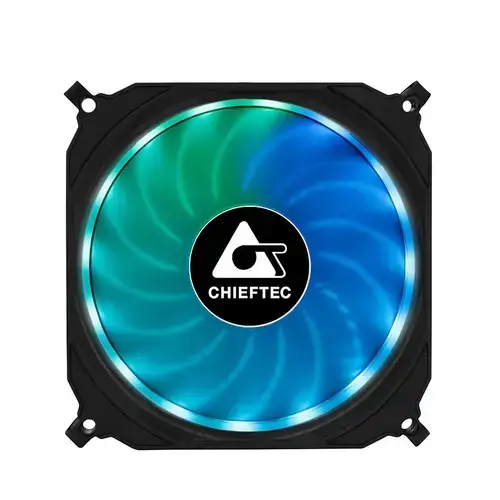 Set 3 ventilatoare Chieftec PC 120x120x25 mm CF-3012-RGB, ADD RGB LED, HUB, telecomanda (Negru/Alb)