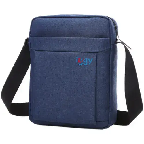 Geanta crossbody Iggy, 1 bretea, 1 compartiment principal,1 compartiment frontal, 21x26x5.6cm, polyester, Albastru