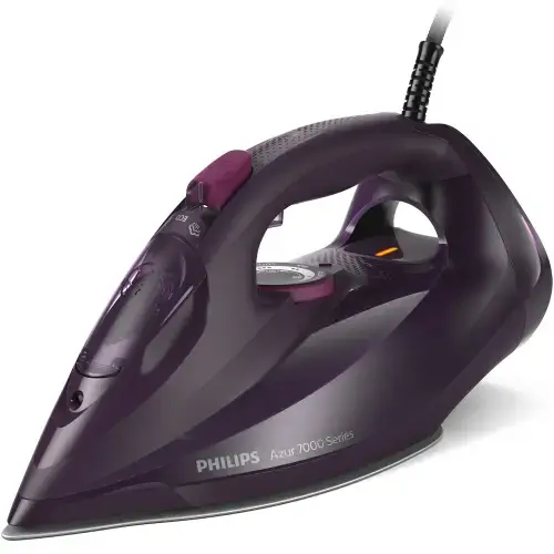 Fier de calcat Philips Azur DST7061/30, 3000W, Debit de abur de 55g/min, Jet de abur de 250 g, Talpa SteamGlide Elite, Rezervor de 300ml, Sistem de curatare automata cu rezervor integrat pentru calcar, Oprire automata de siguranta (Mov)