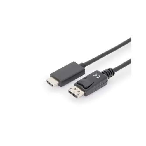 Cablu Assmann AK-340303-030-S, Displayport/HDMI, 4K/60Hz, 3m, Negru
