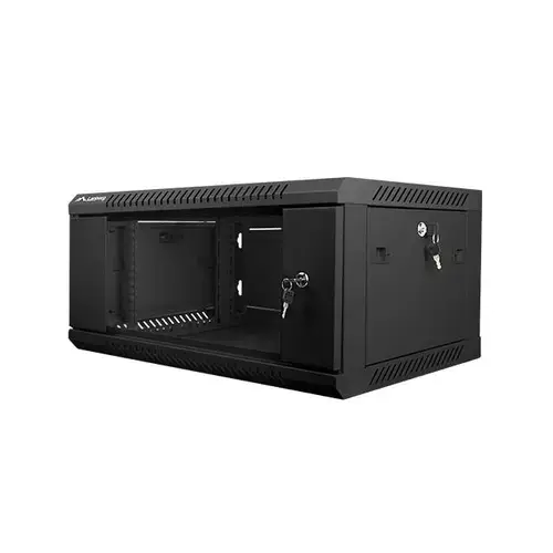 Dulap metalic montat pe perete din pachet demontabil  Lanberg, 6U , 600x600mm , 19” , Negru