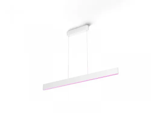 Pendul LED RGB Philips Hue Ensis, Bluetooth, 79W (175W), 5500 lm, lumina alba si color (2200-6500K), IP20, 129.8cm, Alb