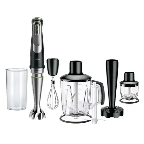 Blender de mana Braun MQ 9147X, 6 accesorii, 1200 W, Negru